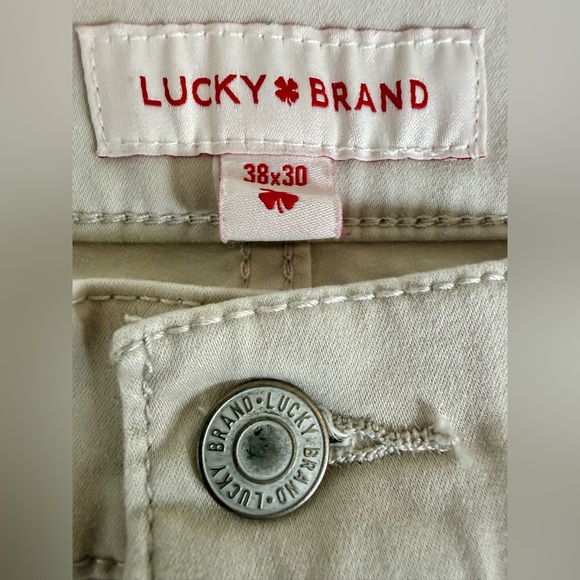 Lucky Brand 410 Athletic Straight Khaki Pants Men’s 38x30 Stretch Beige - Picture 3 of 14